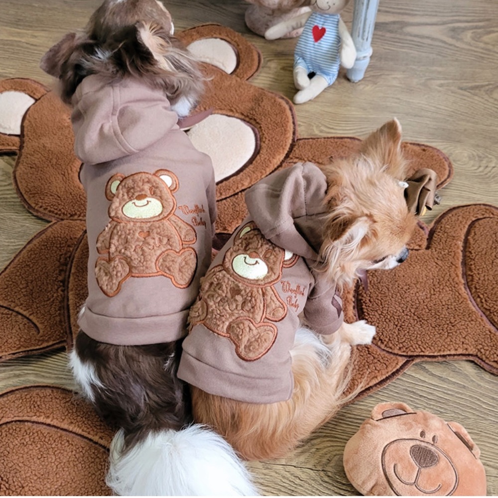 📌 NWT Wooflink Tiny Dog Teddy Bear Brown Hoodie